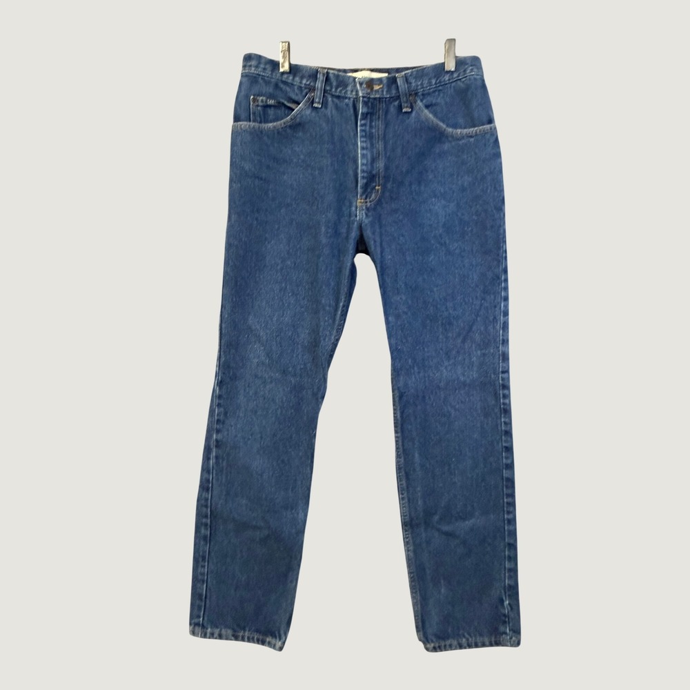Lee‎ Regular Fit Mens Jeans Straight Leg Medium Wash Denim Blue 33x32